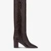 Boots In Ebony Croco-embossed Leather -Paris Texas Brand Shop PX1019XCOCOTMORO 1