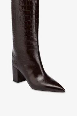 Boots In Ebony Croco-embossed Leather -Paris Texas Brand Shop PX1019XCOCOTMORO 5