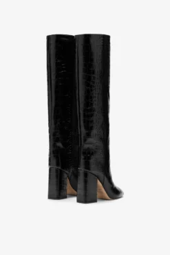 Paris Texas Black Croc-effect Leather Boots -Paris Texas Brand Shop PX1020XCOCONERO 03 scaled