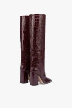 Paris Texas Knee-high Boots In Rouge Noir Soft Croco-embossed Leather -Paris Texas Brand Shop PX1020XCOCOROUGENOIR 03 8a9cafcb 1573 4d99 8f23 5715c2604df4