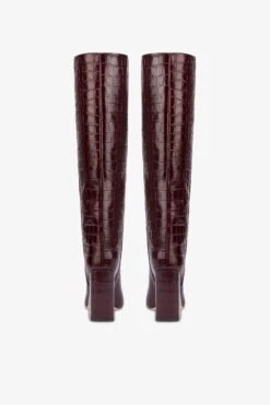 Paris Texas Knee-high Boots In Rouge Noir Soft Croco-embossed Leather -Paris Texas Brand Shop PX1020XCOCOROUGENOIR 04 23e298cf ce37 4f8d bd6e fe8f1c8fb486