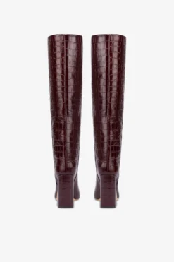 Paris Texas Knee-high Boots In Rouge Noir Soft Croco-embossed Leather -Paris Texas Brand Shop PX1020XCOCOROUGENOIR 04 23e298cf ce37 4f8d bd6e fe8f1c8fb486 scaled