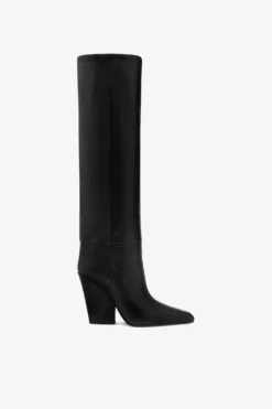 Paris Texas Black Texture-effect Leather Boots