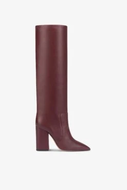 Paris Texas Knee-high Boots In Smooth Burgundy Leather