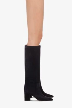 Paris Texas Knee-high Boots In Soft Off-black Suede Leather -Paris Texas Brand Shop PX1088XV003OFFBLACK 10