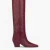 Paris Texas Knee-high, Long Pointed Boot In Supple Rouge Noir Leather