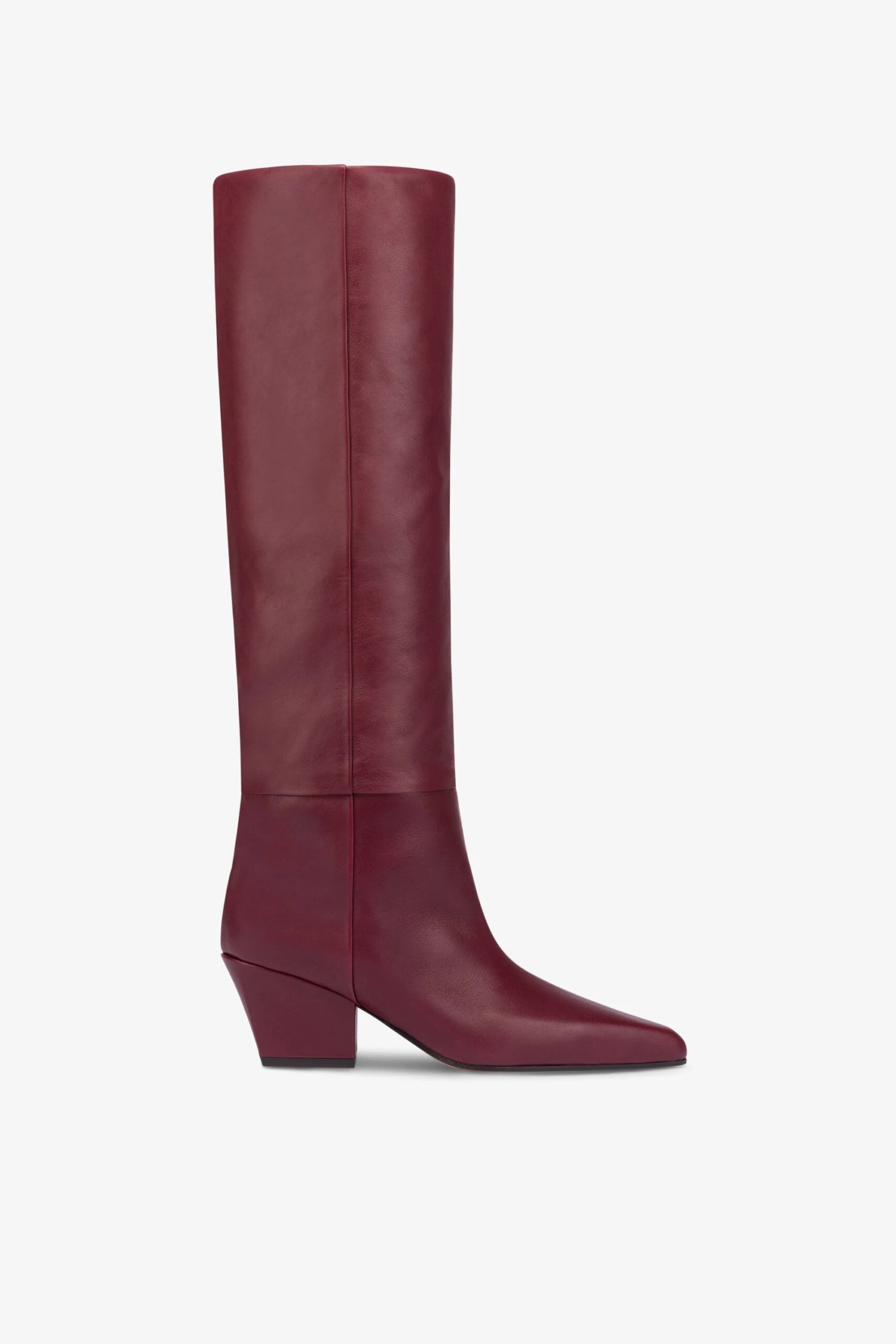 Paris Texas Knee-high, Long Pointed Boot In Supple Rouge Noir Leather 3 Paris Texas Knee-high, Long Pointed Boot In Supple Rouge Noir Leather