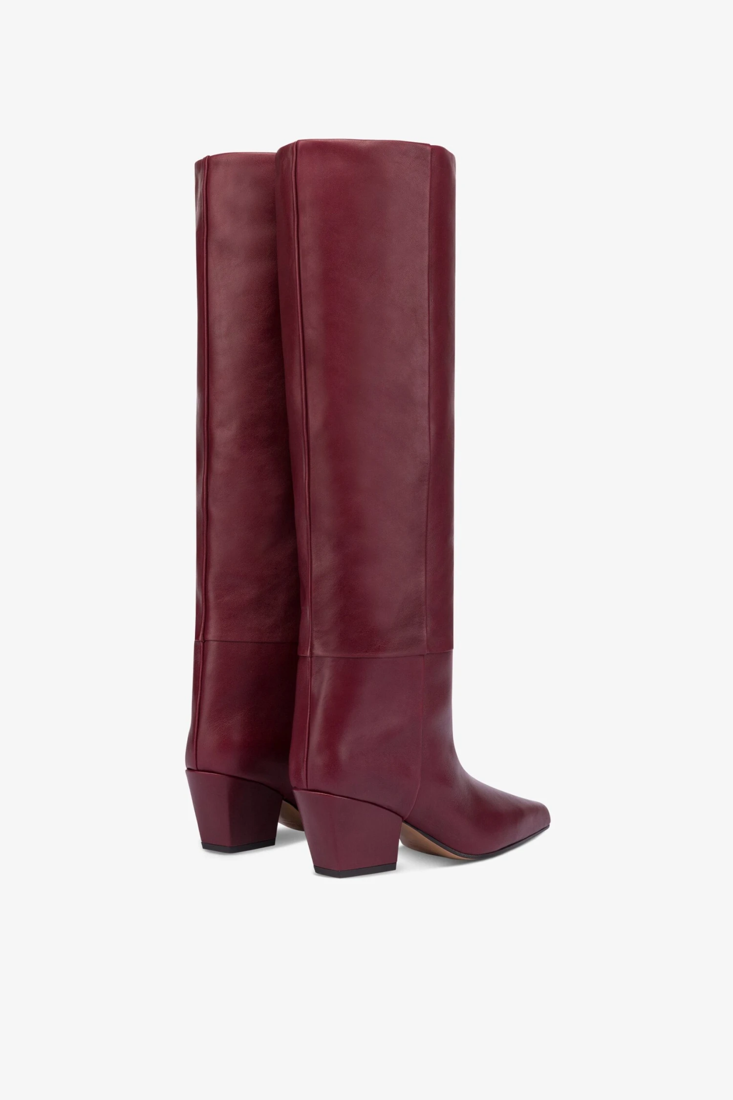 Paris Texas Knee-high, Long Pointed Boot In Supple Rouge Noir Leather 5 Paris Texas Knee-high, Long Pointed Boot In Supple Rouge Noir Leather - Image 3