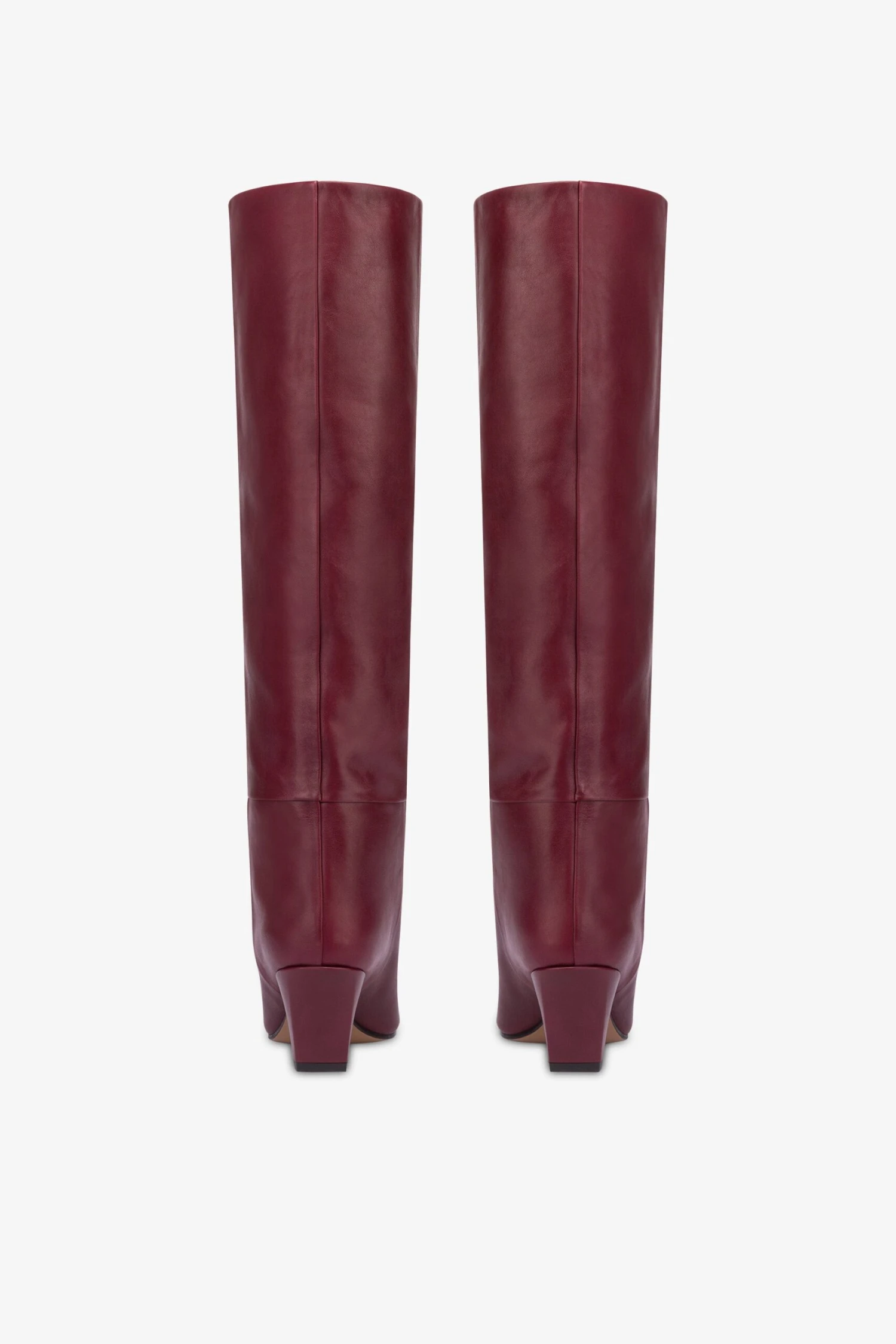 Paris Texas Knee-high, Long Pointed Boot In Supple Rouge Noir Leather 6 Paris Texas Knee-high, Long Pointed Boot In Supple Rouge Noir Leather - Image 4