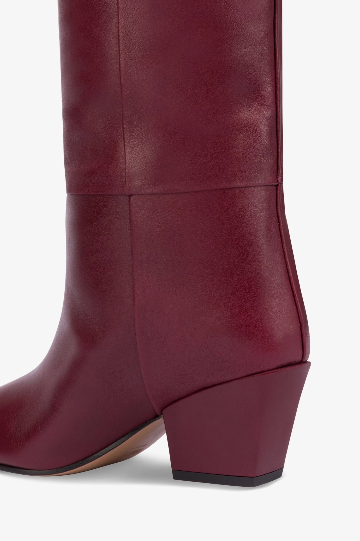 Paris Texas Knee-high, Long Pointed Boot In Supple Rouge Noir Leather 7 Paris Texas Knee-high, Long Pointed Boot In Supple Rouge Noir Leather - Image 5