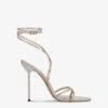 Paris Texas Lace-up Sandals In Platinum Mirror-effect Leather -Paris Texas Brand Shop PX1140XNPMRPLATINO 1