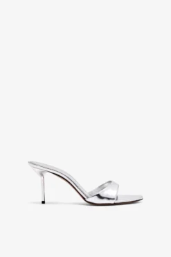 Paris Texas Silver Mirrored Leather Mule