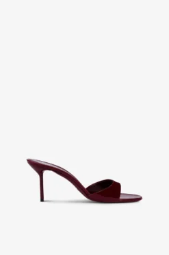 Paris Texas Almond-toe Mules In Patent Rouge Noir Leather