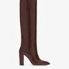Paris Texas Chocolate Brown Croc-effect Leather Boots -Paris Texas Brand Shop PX120XCOCO2832 01