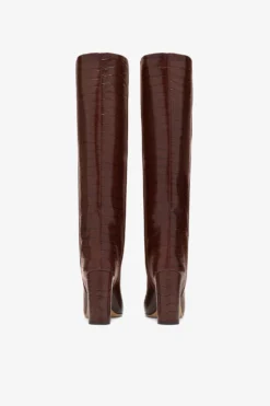 Paris Texas Chocolate Brown Croc-effect Leather Boots 11 Paris Texas Chocolate Brown Croc-effect Leather Boots -Paris Texas Brand Shop PX120XCOCO2832 04 scaled