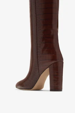 Paris Texas Chocolate Brown Croc-effect Leather Boots 12 Paris Texas Chocolate Brown Croc-effect Leather Boots -Paris Texas Brand Shop PX120XCOCO2832 05 scaled