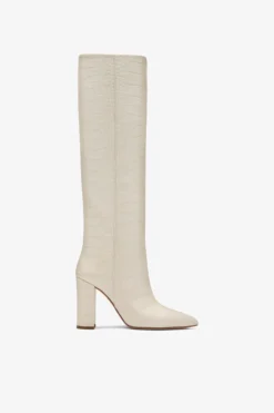 Paris Texas White Croc-effect Leather Boots
