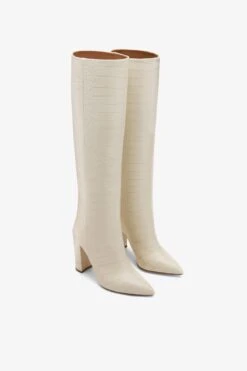 Paris Texas White Croc-effect Leather Boots -Paris Texas Brand Shop PX120XCOCOBONECHINA 02