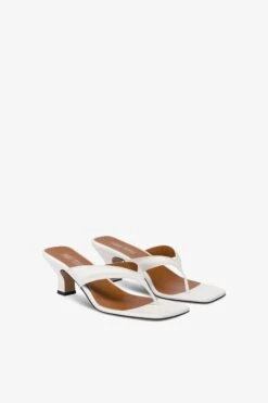 Mules With A Toe In White Leather 9 Mules With A Toe In White Leather -Paris Texas Brand Shop PX1233XNPP3WHITE 2