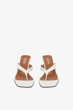 Mules With A Toe In White Leather 10 Mules With A Toe In White Leather -Paris Texas Brand Shop PX1233XNPP3WHITE 3