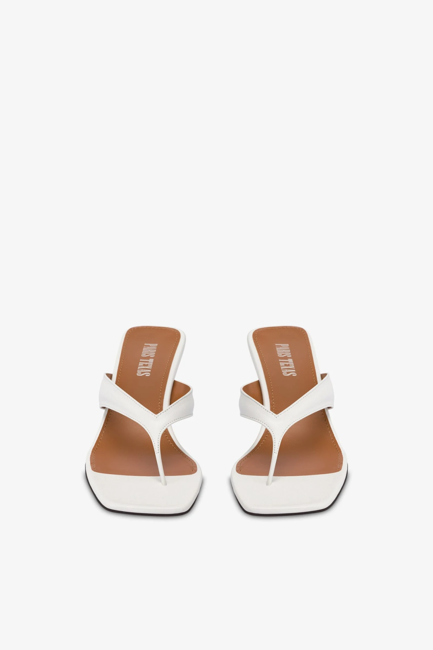 Mules With A Toe In White Leather 5 Mules With A Toe In White Leather - Image 3