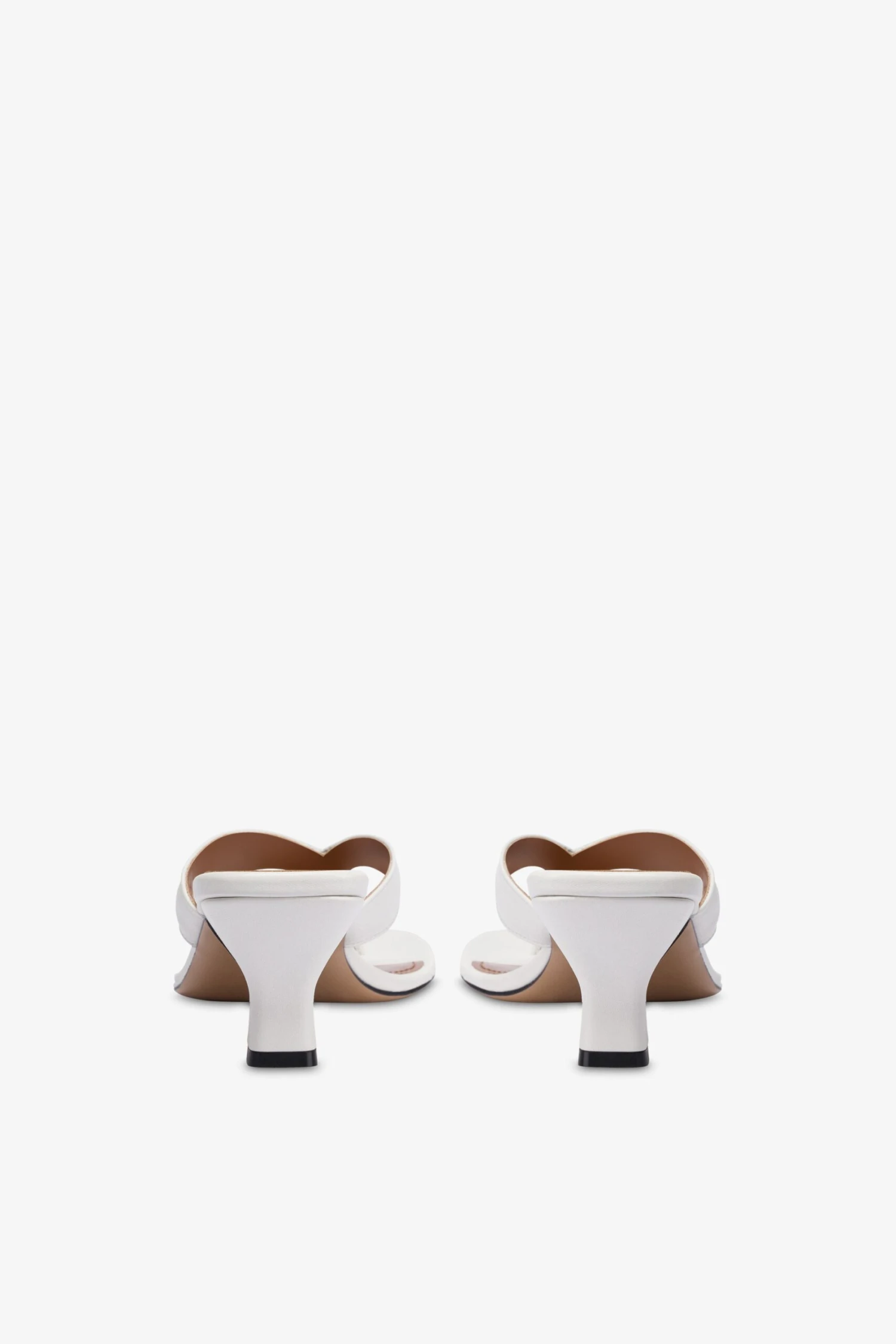 Mules With A Toe In White Leather 6 Mules With A Toe In White Leather - Image 4