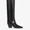 Paris Texas Long, Pointed Knee-high Boots In Smooth Black Leather