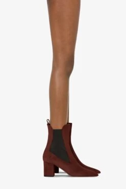 Ankle Boots In Mahogany Calf Suede Leather -Paris Texas Brand Shop PX1327XV003516WOOD 10