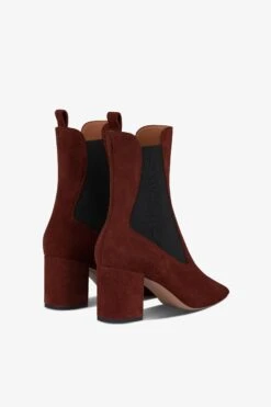 Ankle Boots In Mahogany Calf Suede Leather -Paris Texas Brand Shop PX1327XV003516WOOD 3