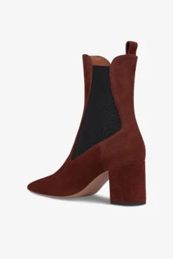 Ankle Boots In Mahogany Calf Suede Leather -Paris Texas Brand Shop PX1327XV003516WOOD 5