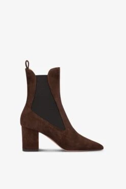 Paris Texas Pointed Ankle Boots In Soft Pepper Suede Leather