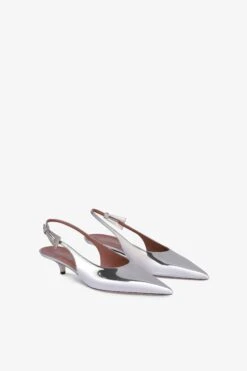 Slingbacks In Silver Mirror-effect Leather -Paris Texas Brand Shop PX1329XNPMR08ARGENTO 2
