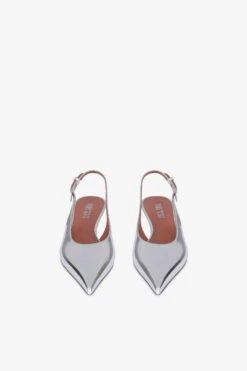 Slingbacks In Silver Mirror-effect Leather -Paris Texas Brand Shop PX1329XNPMR08ARGENTO 3