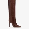 Paris Texas Chocolate Brown Croc-effect Leather Stiletto Boots -Paris Texas Brand Shop PX133XCOCO2832 1 scaled