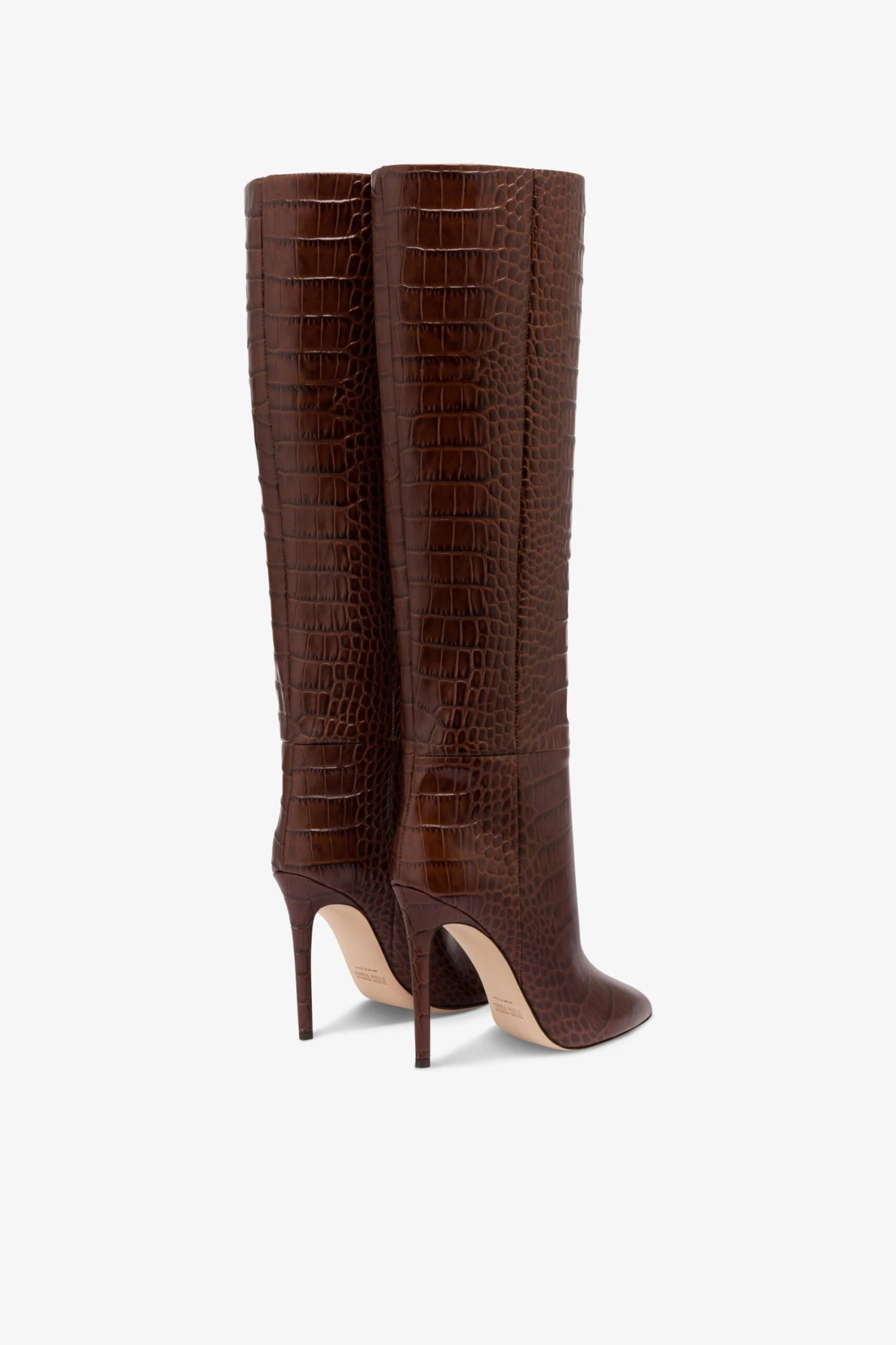 Paris Texas Chocolate Brown Croc-effect Leather Stiletto Boots 5 Paris Texas Chocolate Brown Croc-effect Leather Stiletto Boots - Image 3