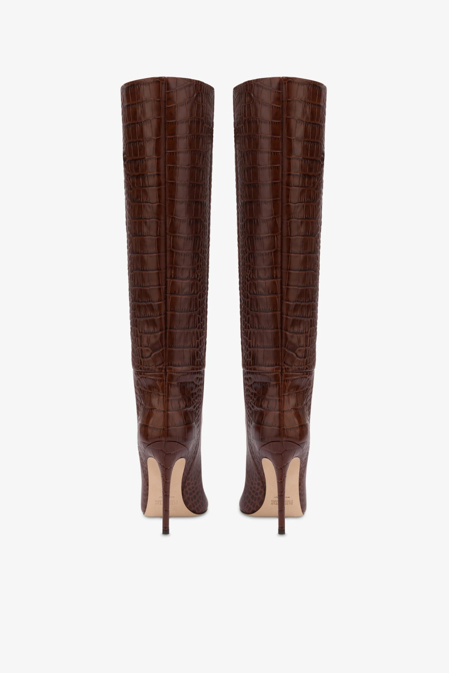 Paris Texas Chocolate Brown Croc-effect Leather Stiletto Boots 6 Paris Texas Chocolate Brown Croc-effect Leather Stiletto Boots - Image 4