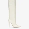 Paris Texas White Croc-effect Leather Stiletto Boots -Paris Texas Brand Shop PX133XCOCOBONECHINA 01 scaled