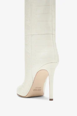 Paris Texas White Croc-effect Leather Stiletto Boots -Paris Texas Brand Shop PX133XCOCOBONECHINA 05 scaled