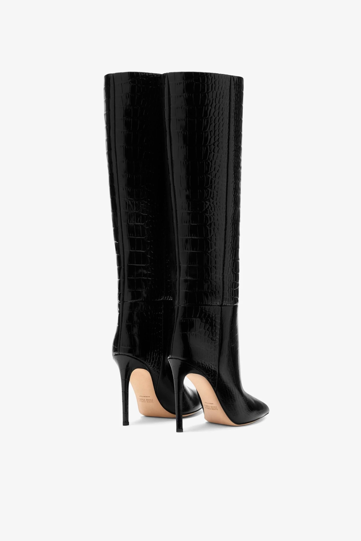 Paris Texas Black Croc-effect Leather Stiletto Boots 5 Paris Texas Black Croc-effect Leather Stiletto Boots - Image 3