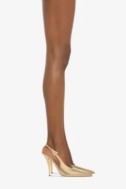 Slingbacks In Gold Mirror-effect Leather -Paris Texas Brand Shop PX1345XNPMR11GOLD 10 scaled