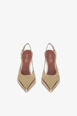Slingbacks In Gold Mirror-effect Leather -Paris Texas Brand Shop PX1345XNPMR11GOLD 3 scaled
