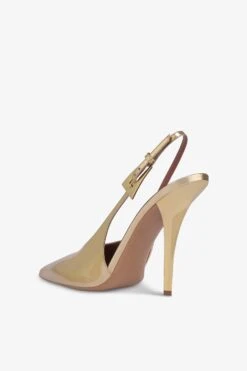 Slingbacks In Gold Mirror-effect Leather -Paris Texas Brand Shop PX1345XNPMR11GOLD 5