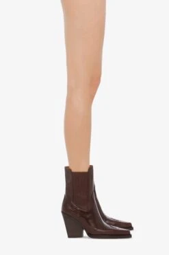 Paris Texas Pointed Ankle Boots In Chocolate And Mocha Lizard-printed Leather -Paris Texas Brand Shop PX1359XTJLTCIOCCOLATO 39049MOCHA 10