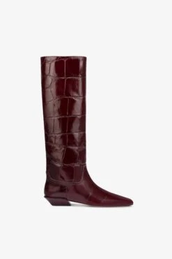 Paris Texas Knee-high Boots In Hevea Maxi Croco-embossed Leather