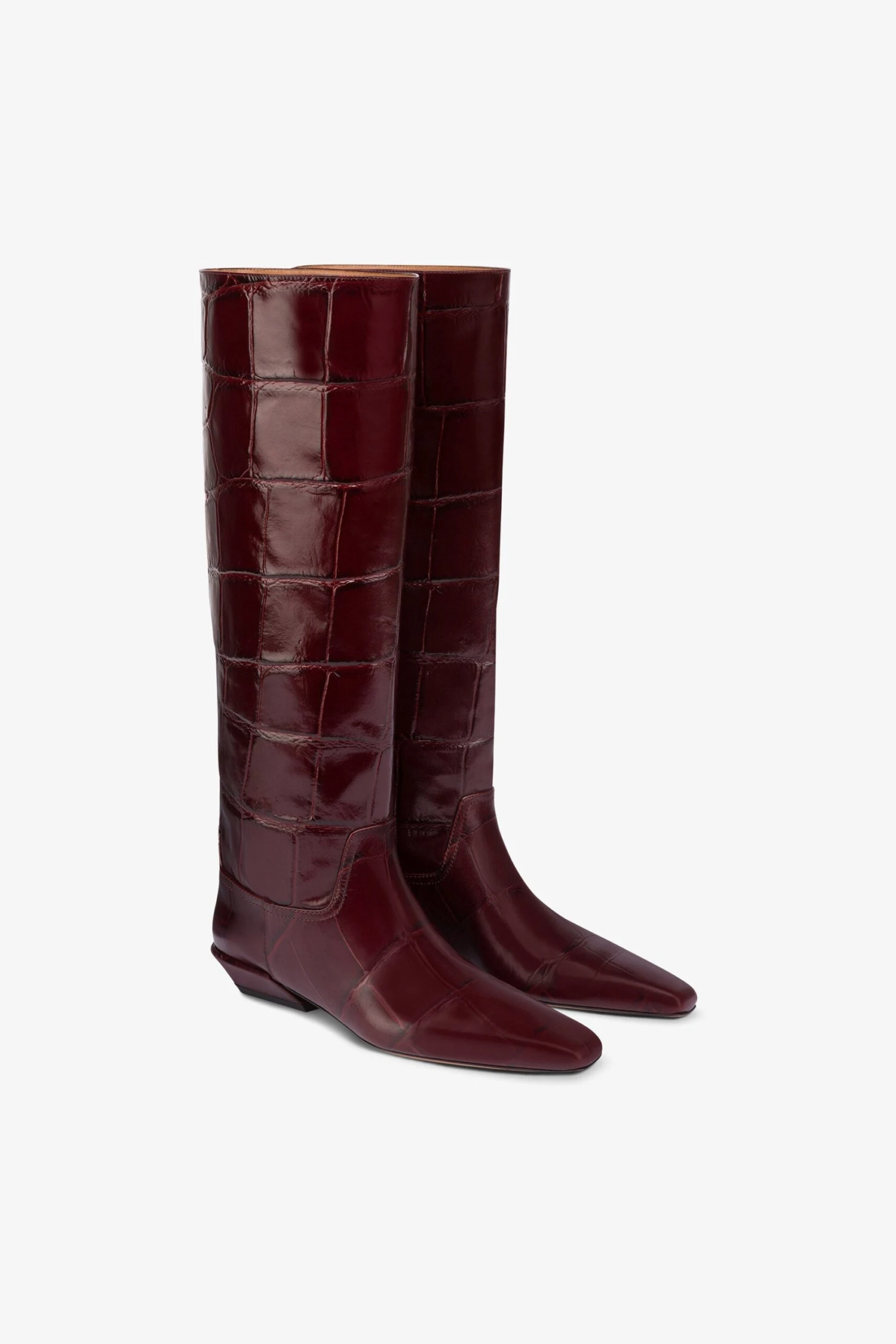 Paris Texas Knee-high Boots In Hevea Maxi Croco-embossed Leather 4 Paris Texas Knee-high Boots In Hevea Maxi Croco-embossed Leather - Image 2