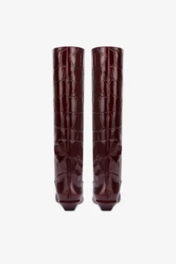 Paris Texas Knee-high Boots In Hevea Maxi Croco-embossed Leather -Paris Texas Brand Shop PX1363XCOSM2425HEVEA 04 scaled