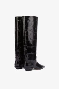 Paris Texas Knee-high Boots In Black Maxi Croco-embossed Leather -Paris Texas Brand Shop PX1363XCOSMNERO 03