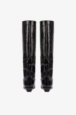 Paris Texas Knee-high Boots In Black Maxi Croco-embossed Leather -Paris Texas Brand Shop PX1363XCOSMNERO 04