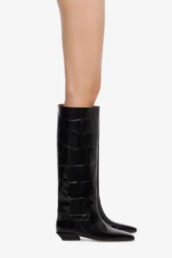 Paris Texas Knee-high Boots In Black Maxi Croco-embossed Leather -Paris Texas Brand Shop PX1363XCOSMNERO 10 scaled