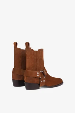 Ankle Boots In Cognac Calf Suede Leather -Paris Texas Brand Shop PX1378XWACS690COGNAC 3 scaled